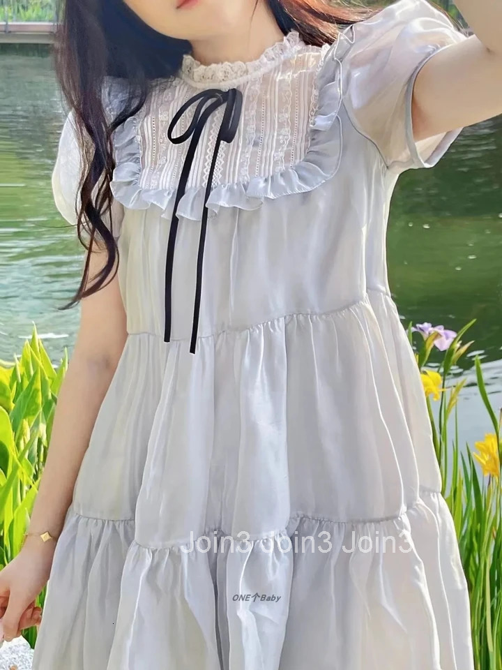 Mesh Dress Womens Spring Summer New Japanese Splice Cuteore Dresses Fashion Elegant Sweet Chiffon Dress Womens