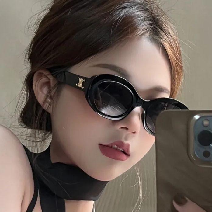 Free Shipping 2025 New Designer Sunglasses American Style Sunglasses For Women Retro Cat Eye Black High-end Glasses Internet Celebrity Hot-selling Sun