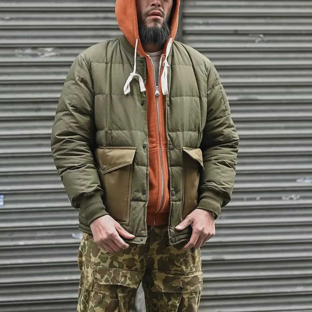 Rugged Bronson Duck Down Liner Jacket Mens Box Quilted Versatile Puffer Outerwear W250806