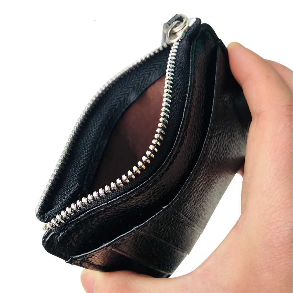 Mens Slim PU Leather Wallet Male Card Holder Mini Zipper Coin Purse Luxury Brand Designer Small Minimalist Wallet for Men XJ250806