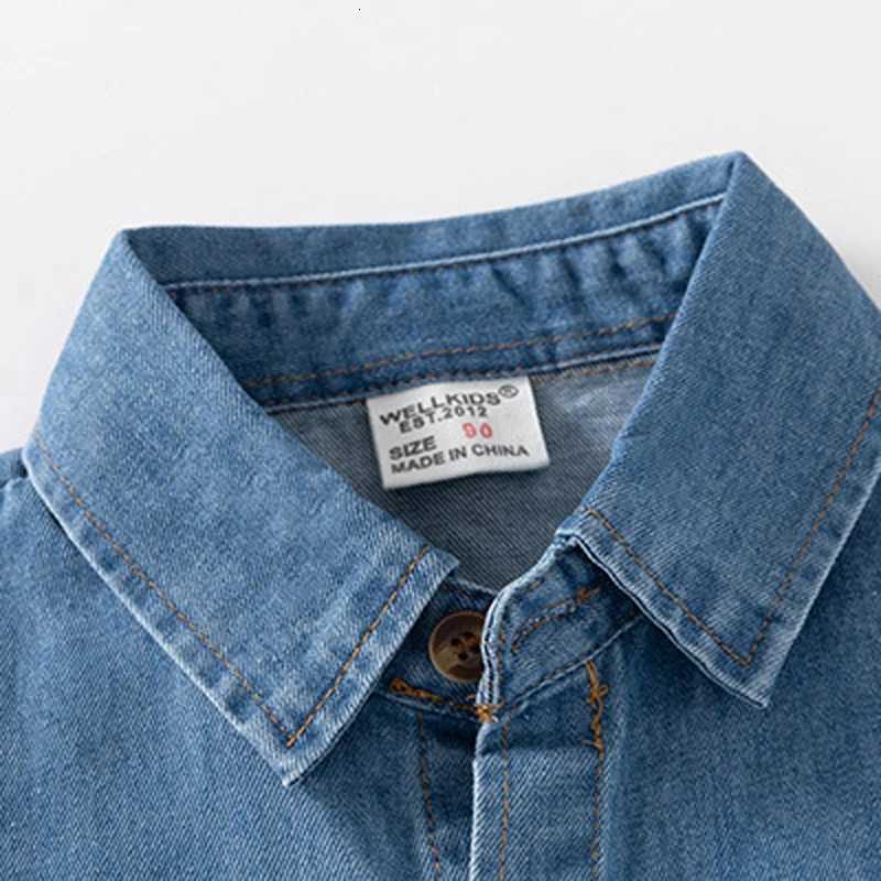 2023 Autumn New Kids Boys Denim Long Sleeve Shirt Denim Shirt Baby Solid Casual Shirt X250806