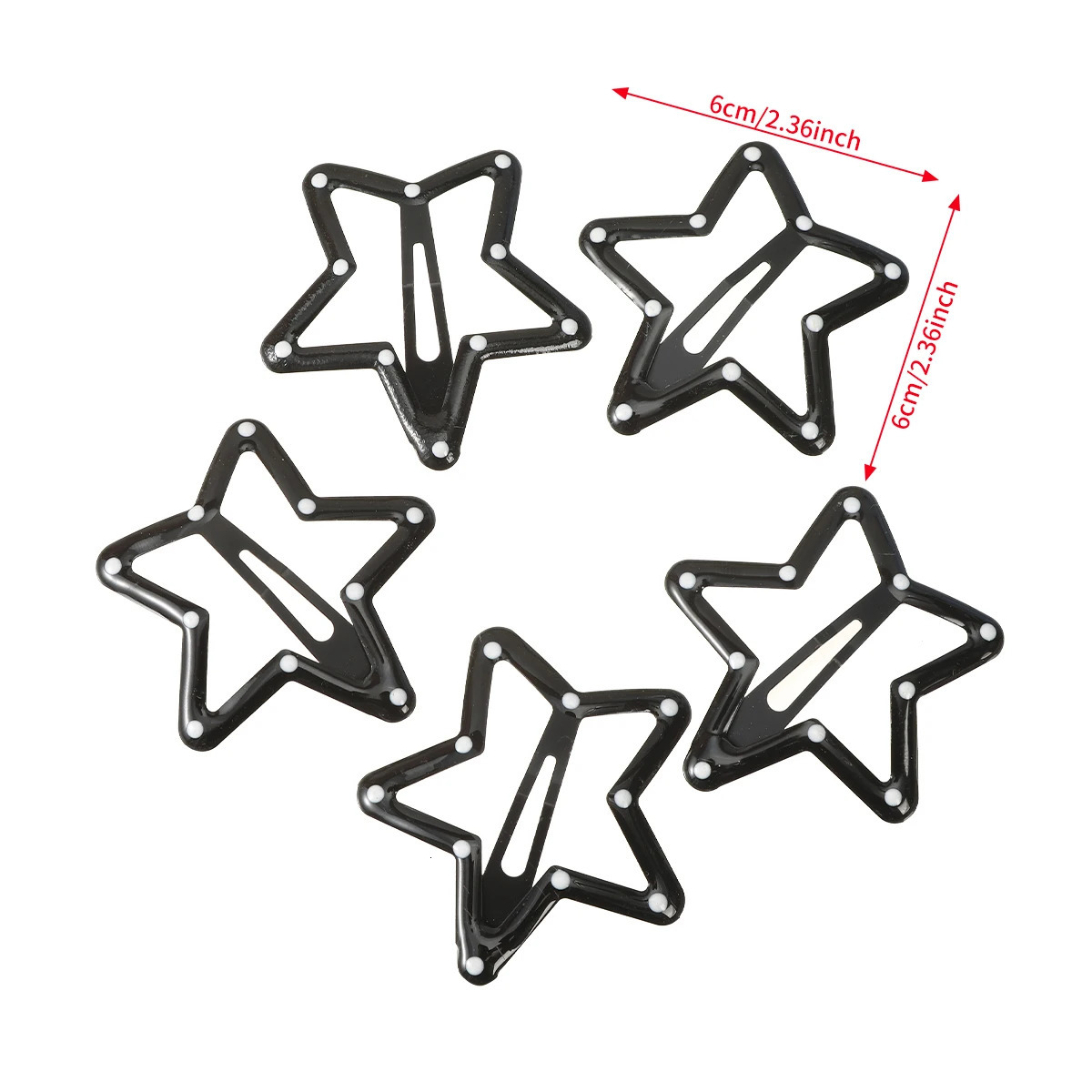 AWAYTR Speckled Star Heart Hairpin Printed Alloy Hair Clips Valentine Headwear Girl Hair Accessories Festival Gift 250730