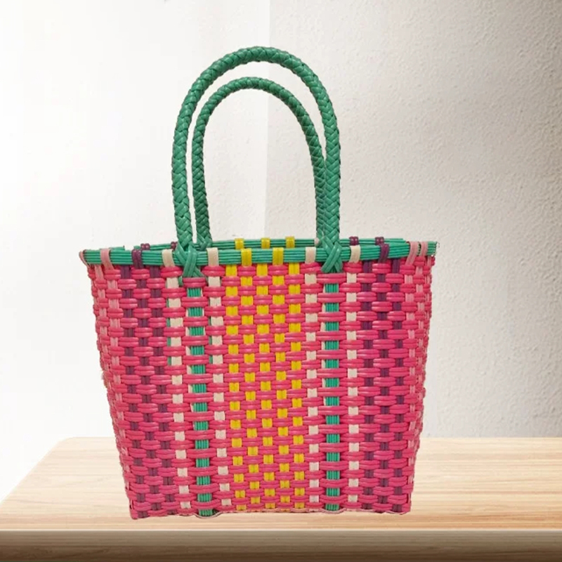 New woven bag for vacation photography, beach bag, double Ling tablet, children's bag, vegetable basket
