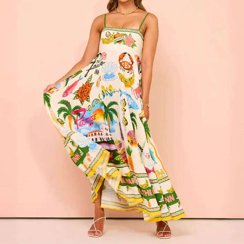 New Year Women's Fashion Sexy Strap Crow Print Dress For Women B5