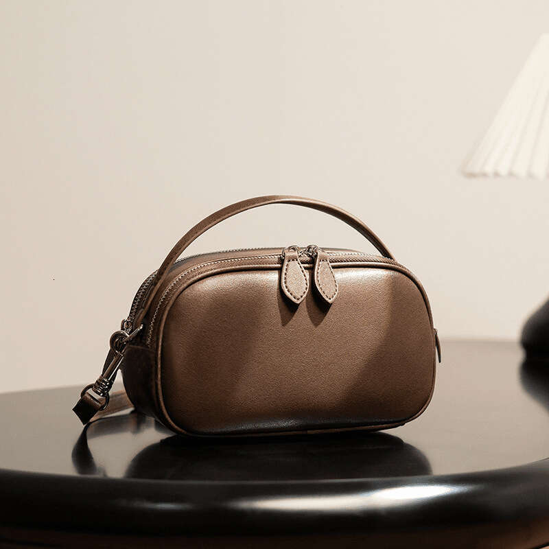 Genuine Leather for Women 2025 Spring Summer New Camera Fashion Versatile Crossbody Handheld Casual Ladies Shoulder Bag