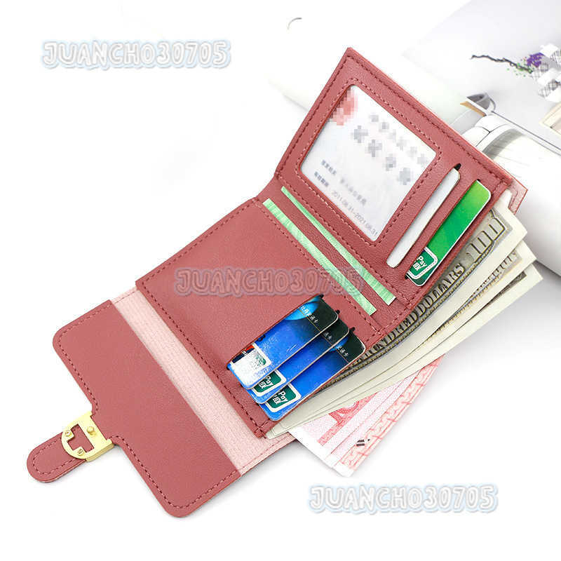 Womens Wallet Short Small Discount Simple Solid Color Zero Wallet Bank Card Change Handbag H250806