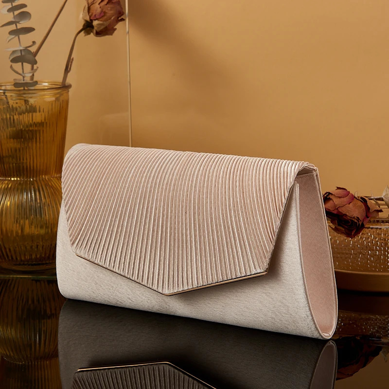 pleated cover envelope purse hand bags clutch bag evening shoulder bags for women Wedding Dinner Party bag 250730