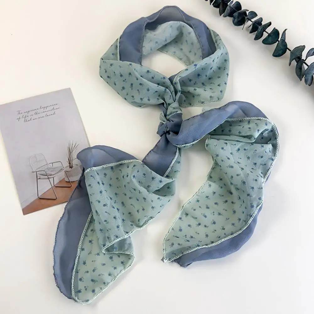 140cm Y2k Women Long Scarf Silk Bag Ribbon Headbands Choker Floral Lace Scarf Ins Long Ribbon Scarf Shawl Thin Headscarf 250806