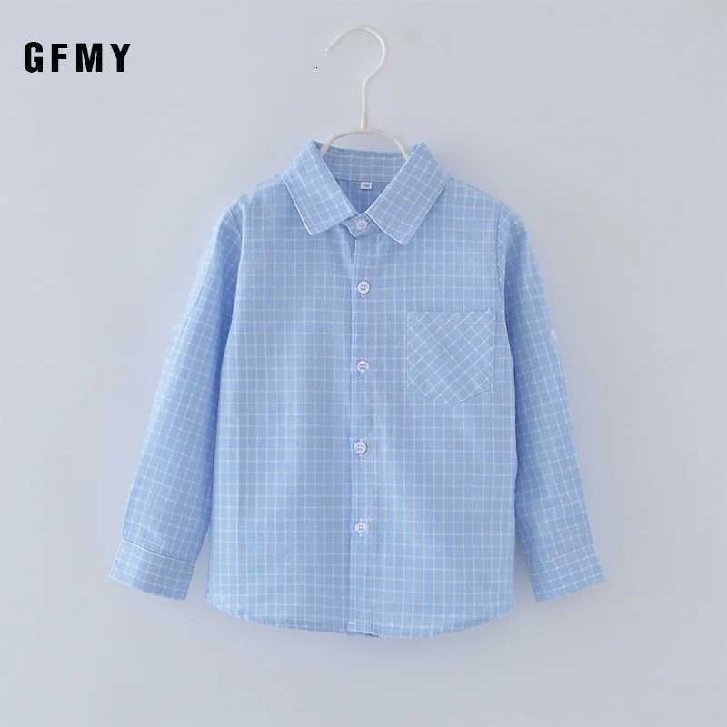 GFMY New Spring Children Shirts Fashion Plaid Turn-down Collar Flannel Fabric Boys Shirts For 3-10 Years Old Kids Wear Clothes X250806