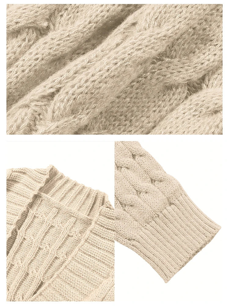 Womens plus Size Solid Color Cardigan Casual Knit Sweater with Pockets Style Fall Winter XL-5XL 250709