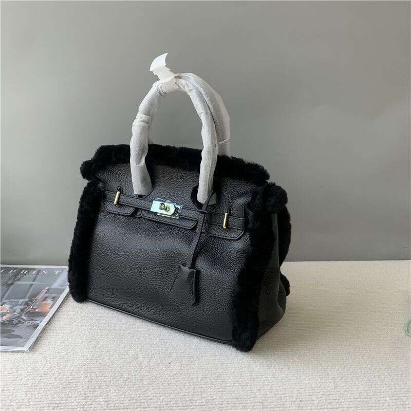 Designer Bag Tote Shoulder Bag Korean Fashion Classic Top Layer Cowhide With Australian Lamb Wool High Quality Handbag
