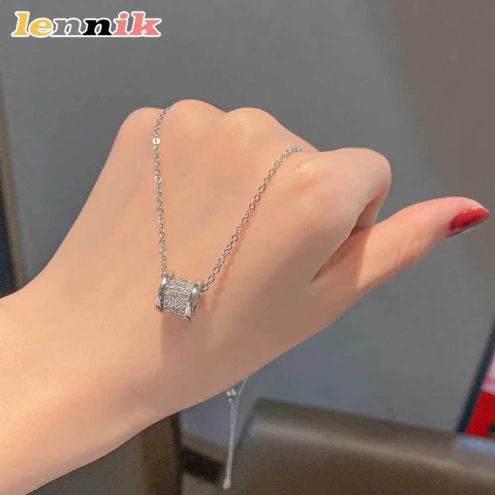 LENNIK Summer New Light Luxury Small Waist Wens Collaone Chain with High-end Design and Small Steel Ring Necklace S250806