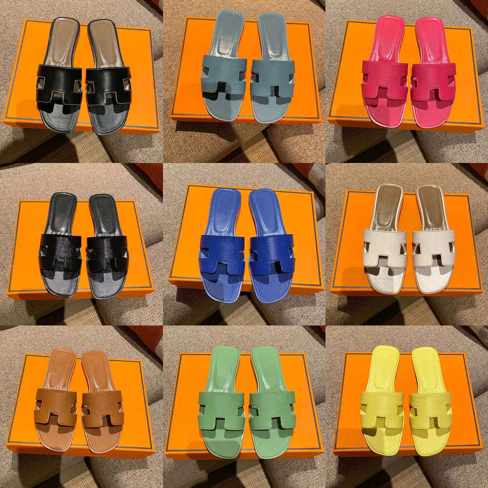 2025 Womens Slippers Fashion S Floral Slipper Leather Rubber Flats Sandals Summer Beach Shoes Loafers Gear Bottoms Sliders