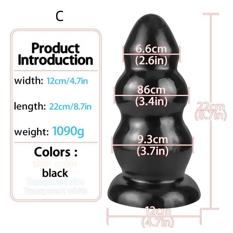 huge anal plug dildo stimulates anus and vagina big butt plug with suction cup anal dilator sex toys for women men masturbator 18 XJ250806