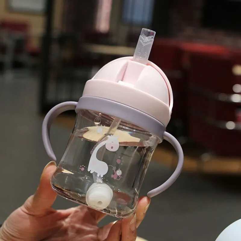 250ml Leak-Proof Kids Water Bottle Sippy Cup with Gravity Ball Straw Wide Mouth for Toddler Baby Cup Auto-Sealing Straw Cup X2508061