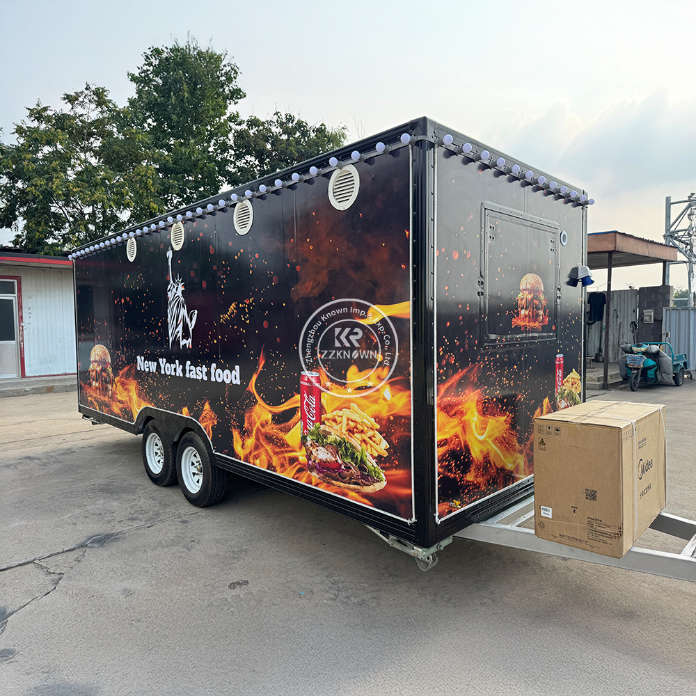 Mobile Food Trailer Hot Dog Potatoes Chips Fried Chicken Restaurant Fast Food Cart Truck Concession Catering Truck For Sale