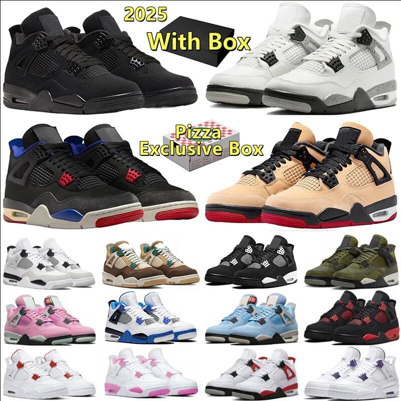 4 Basketball Shoes kid Big Kids 2025 Pizza White Cement Brick Bred Reimagined Military Black Cat Red Thunder University Blue girls boy toddlers Youth Children shoe