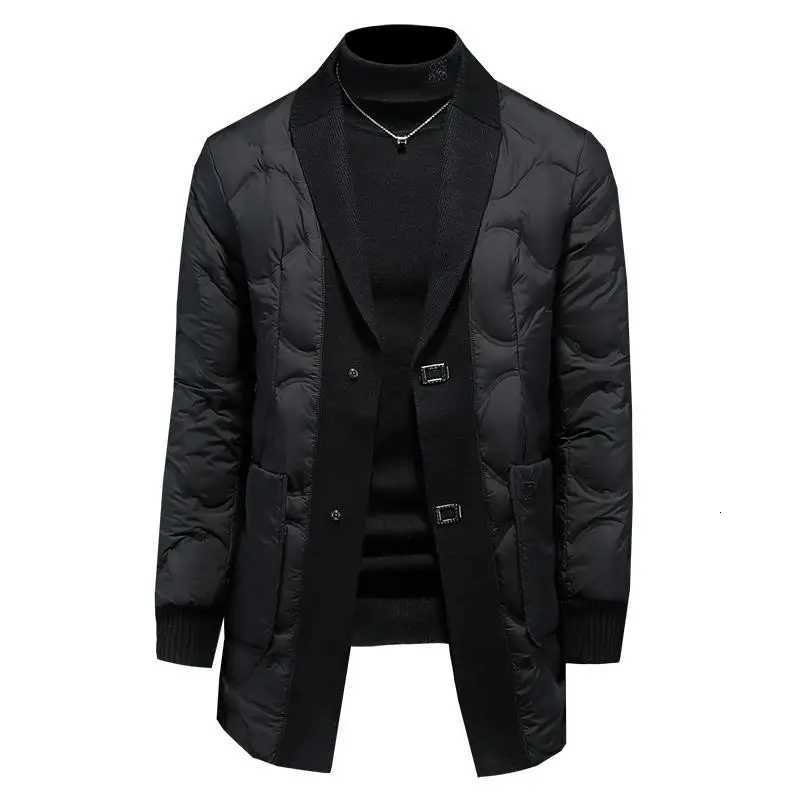 High Quality 2025 Winter 90% White Duck New Fashion British Style Casual Loose Slim Mid-Length Down Jacket W250806