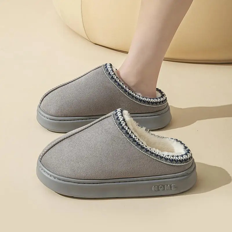 Platform Slippers Women House Flats Fashion Plush Winter er Shoes Ladies Elegant Snow Ankle Boots Casual Fluffy Footwear 250731