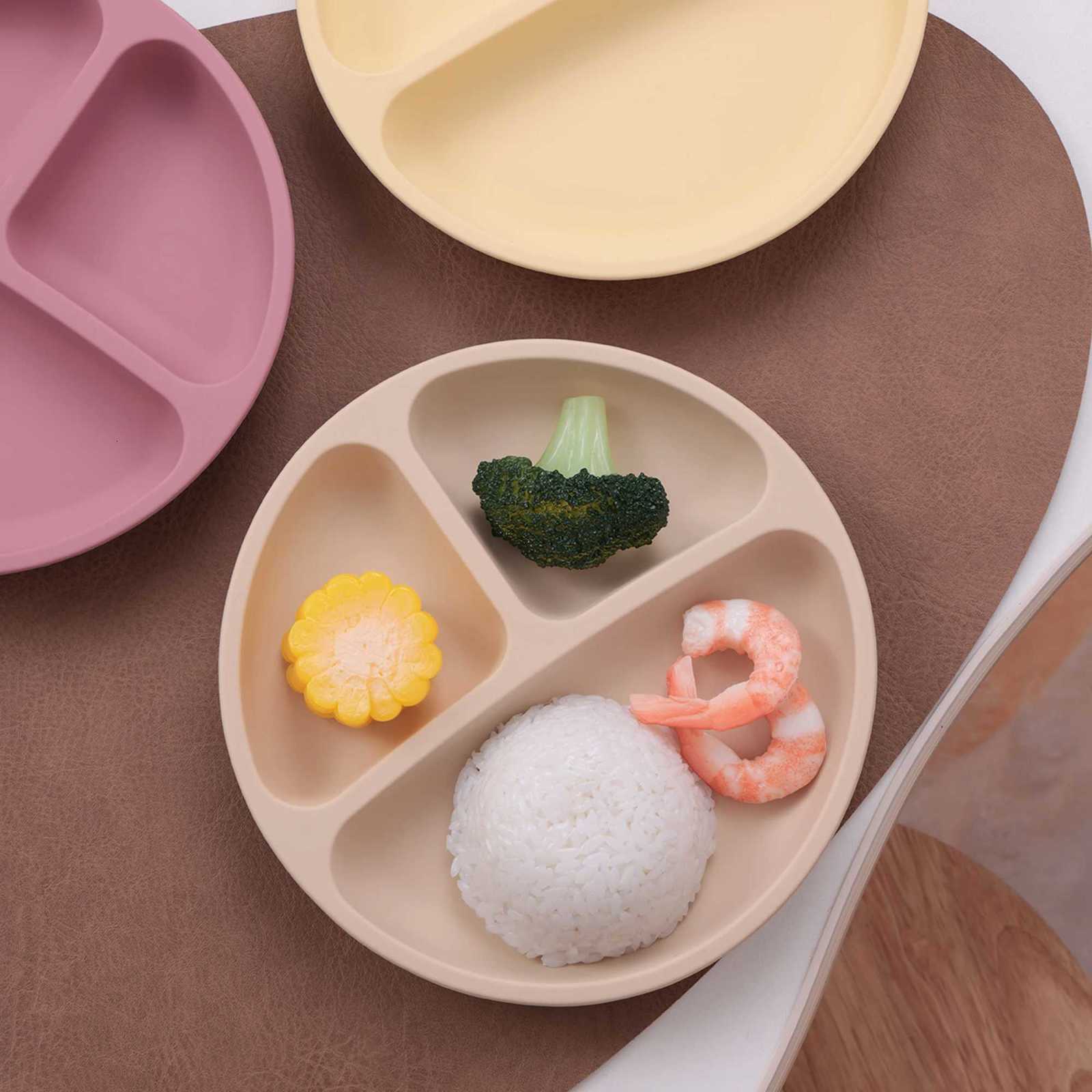 3PCS Silicone Baby Feeding Set Suction Dish Plate BPA Free Toddler Training Tableware Eco Friendly Weaning Utensils Kids X250806