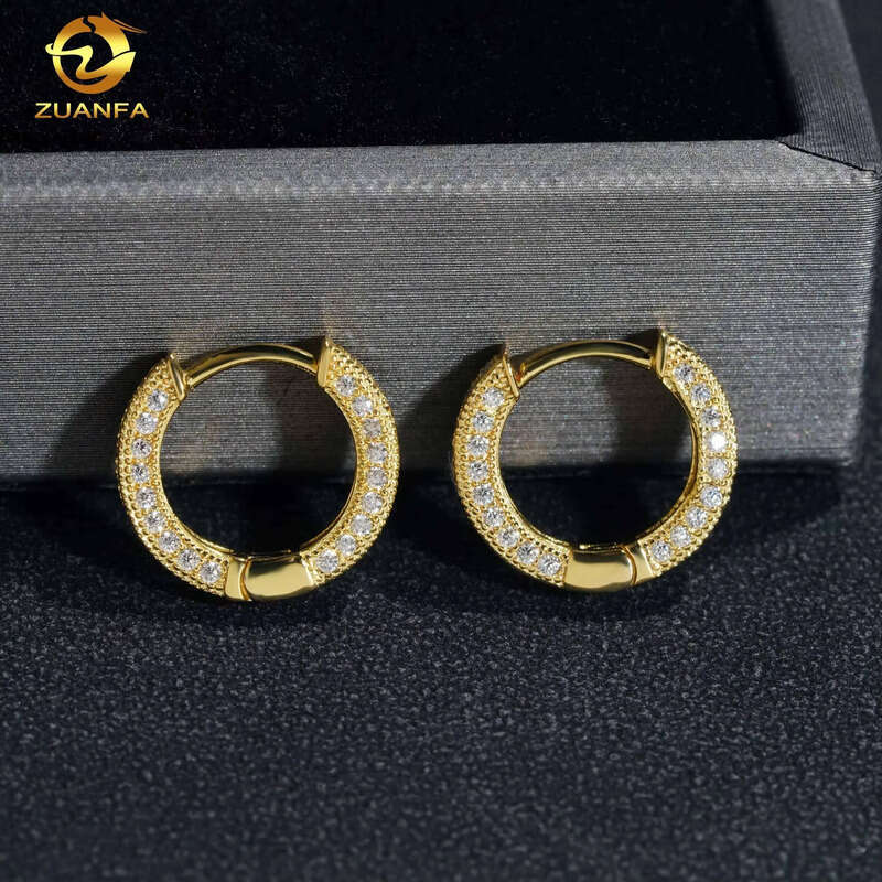 Design Bling Hip Hop Iced Out Jewelry 14K White Gold Plated Lab Grown Dia Hie Earrings