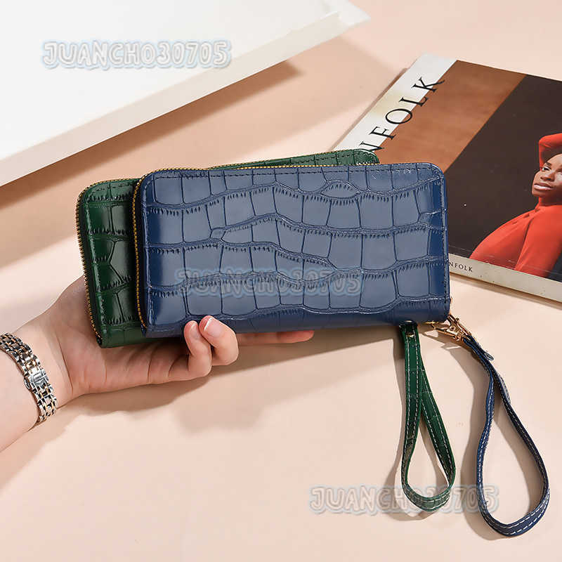 Womens Long Wallet New Fashion Crocodile Pattern Ladies Multi-card Slot Wallet Trendy Clutch H250806