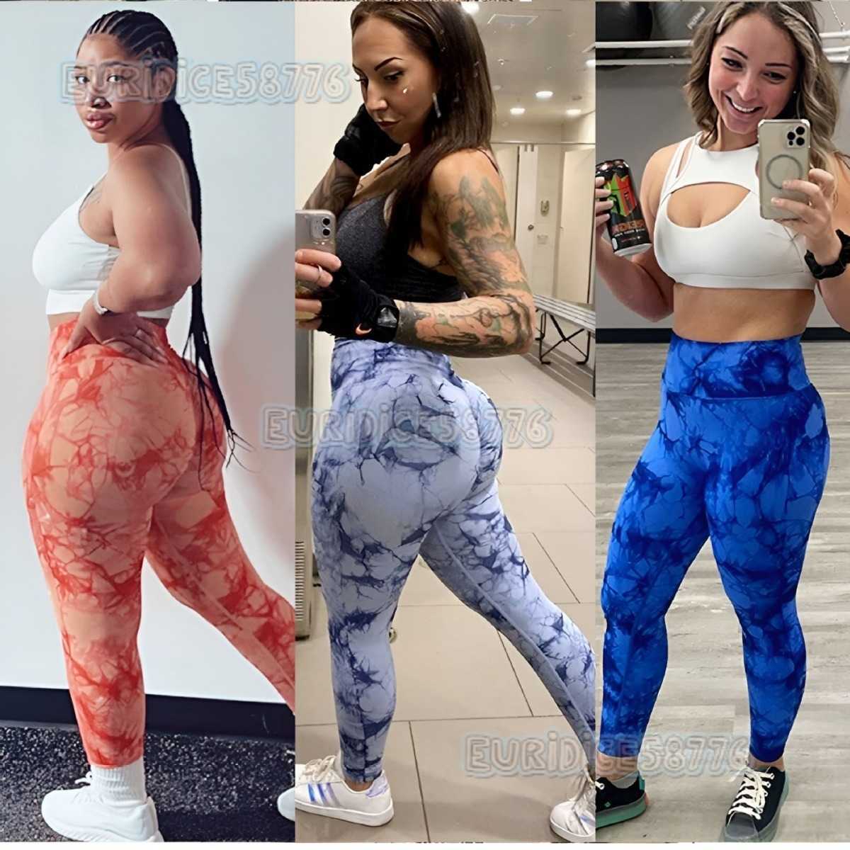 S-xl Peach Hip Lift Tie-dye Yoga Pants Sports Tight Yoga Pants High-intensity Training High-waist Fitness Long Pants for Women H250806