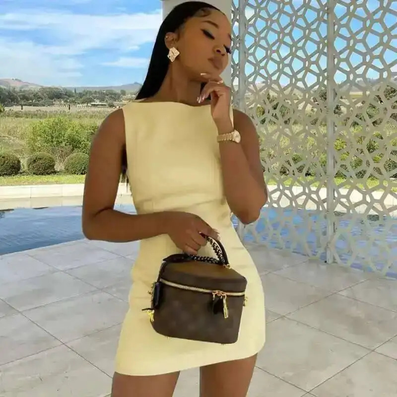 Avrilyaan Double Layer Woven Short Slim Sexy Dress Women Elegant Party Dress Sleeveless Bodycon Mini Summer Dress Vestidos 250806