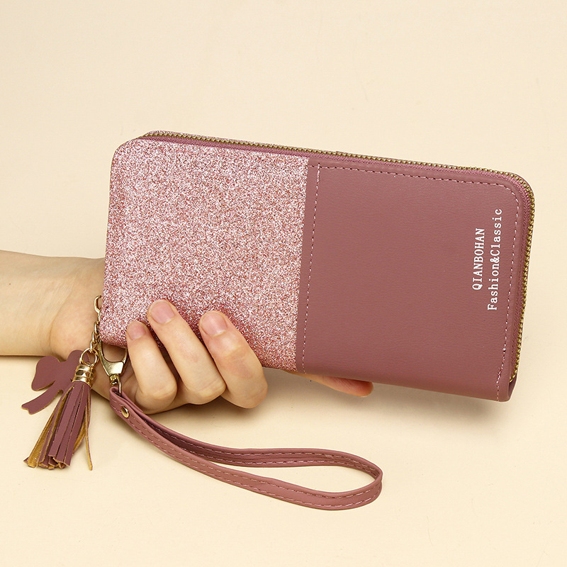 New Women's Korean Style Large Capacity Patchwork Long Wallet for Women Students