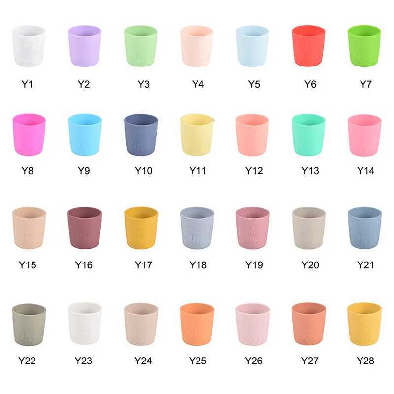 28Colors New Silicone Baby Cup Portable Food Grade Anti-Scalding Silicone Water Cup Learn To Drink Cup For Children X250806