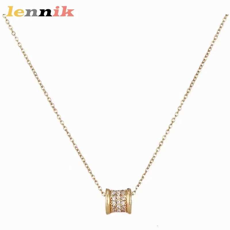LENNIK Summer New Light Luxury Small Waist Wens Collaone Chain with High-end Design and Small Steel Ring Necklace S250806
