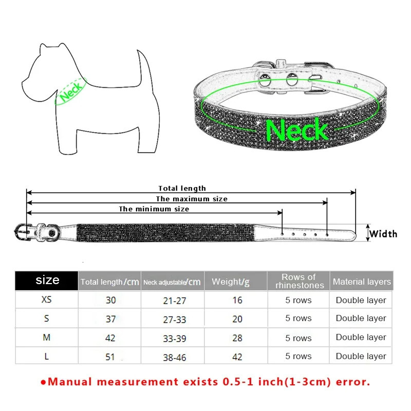 Dog Collar Crystal Glitter Rhinestone Pet Collars Zinc Alloy Buckle Collar For Small Medium Dogs Cats Chihuahua Pug Dog Collar 250805