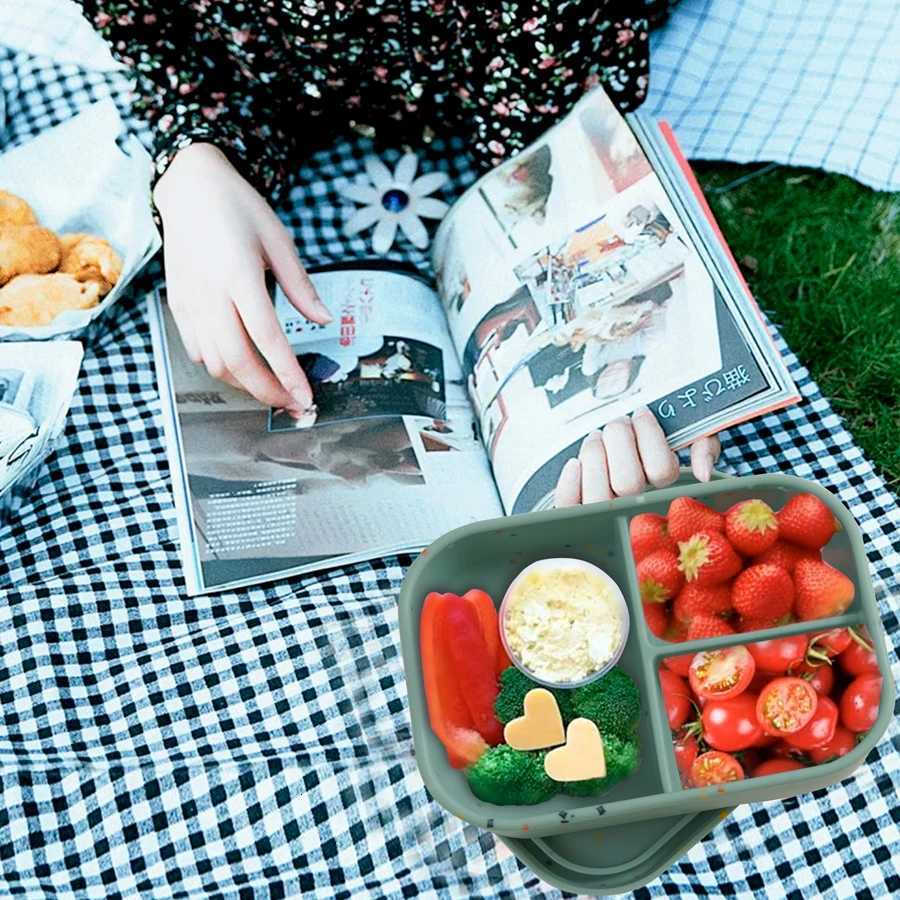 1PCS Microwave Lunch Box Silicone Bowl Dinnerware Food Storage Container Children School Office Portable Baby Feeding Bento Box X250806