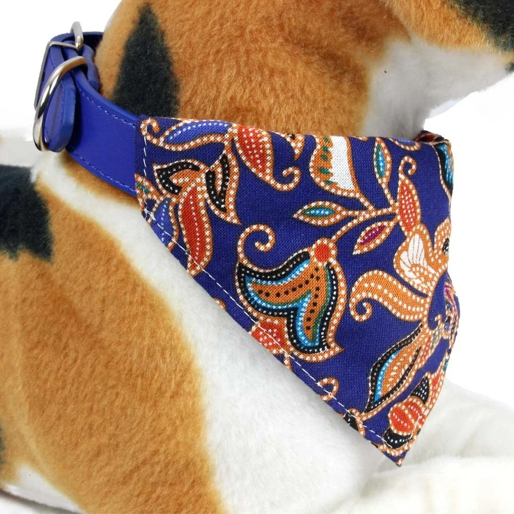 Adjustable Pets Banbana Collar PU Neck Scarf With Printed for Small Medium Large Dogs Cat Puppy Accessories Triangle Scarf XS-L 250805