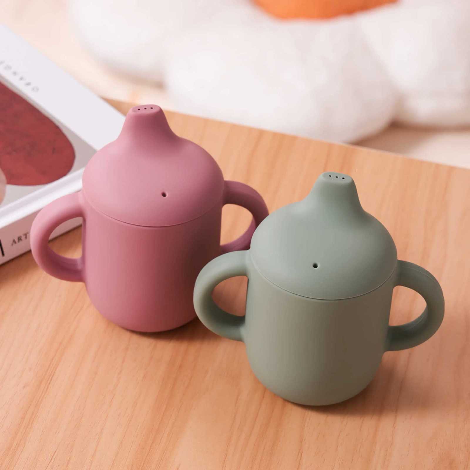 1PCS Silicone Baby Training Cup Leakproof Double Handle Drinking Water Bottle For Infants Toddlers Learning Anti-Spill Essentials X2508061