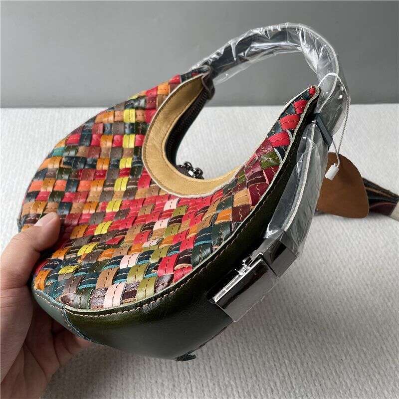 Designer Bag Tote Shoulder Bag New Top Layer Cowhide Ethnic Style Woven Fashion Underarm Single Crossbody Women S Genuine Leather