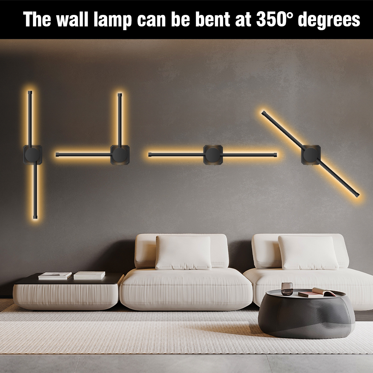 Elegant Dual color integrated bendable wall lamp Split Wall Lamp: Versatile Lighting Fixture for Home Office & Study - HCP020