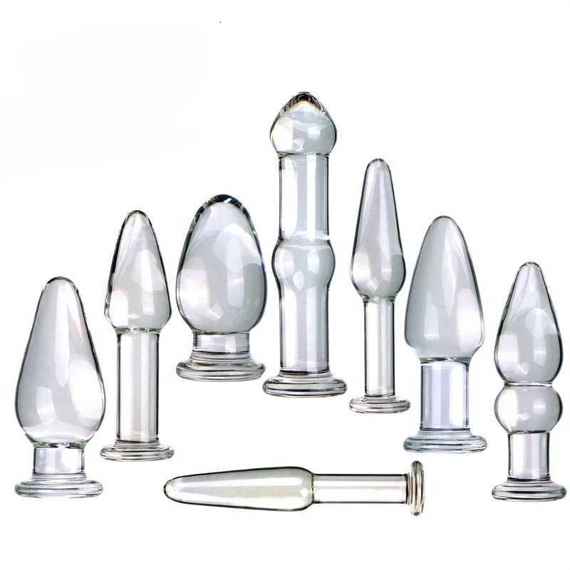 Transparent Anal Plug Butt Plug Erotic Butt Stimulation Glass Sex Toys for Women Men Masturbation Prostate Massager XJ250806