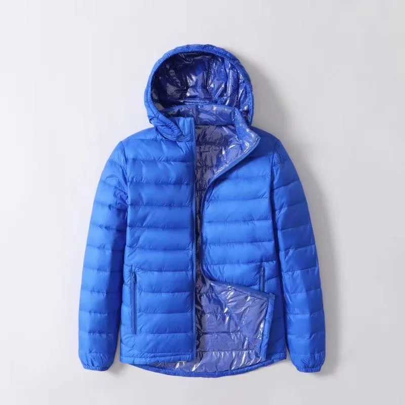 Top Grade Men Winter Puffer Jacket New Hat Detachable Ultra Light Down Jacket Men Lightweight Parka Windproof Warm Coats W250806