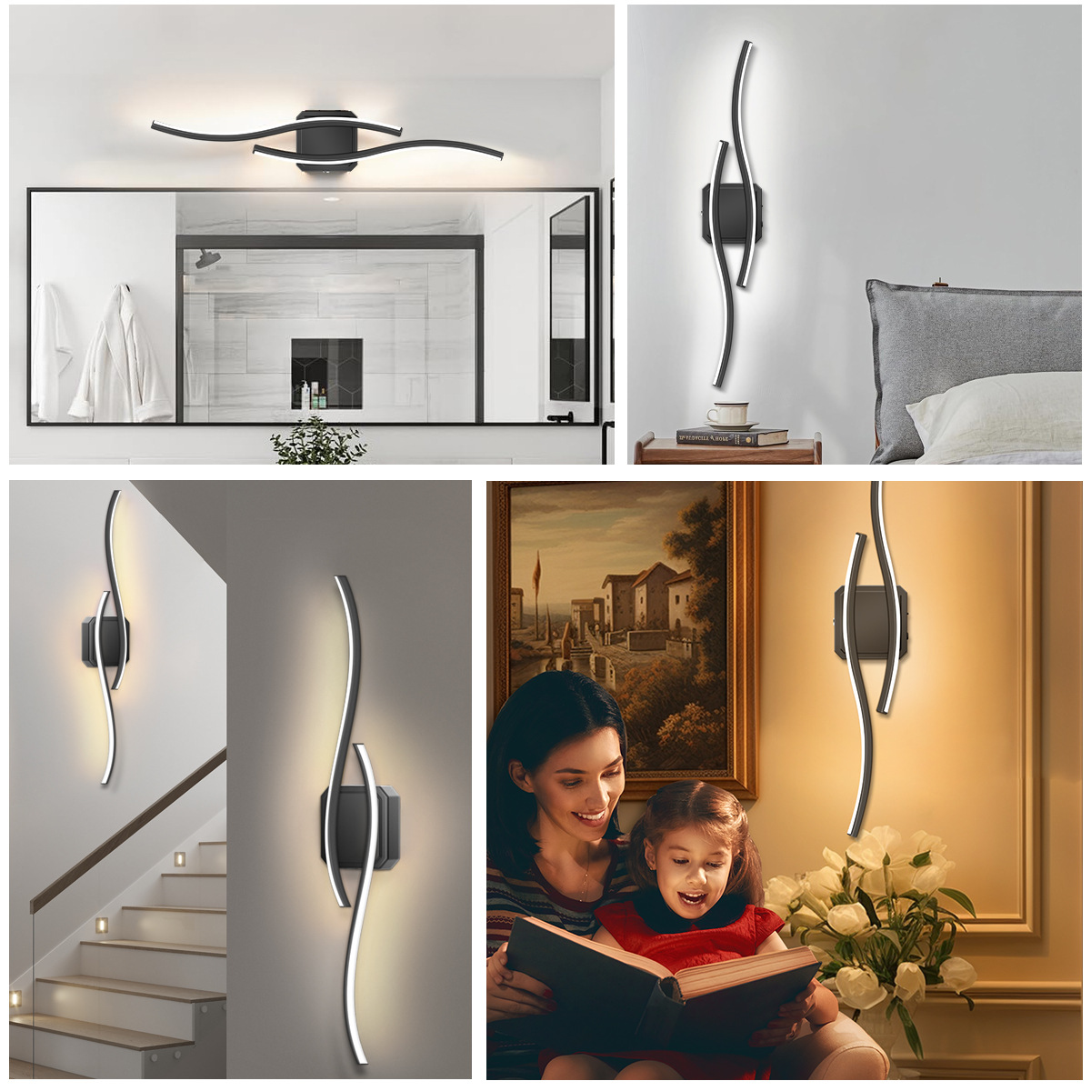 Modern Star Moon Two-Tone Single Piece S-Shaped Wall Light Modern Art Installation - HCP063