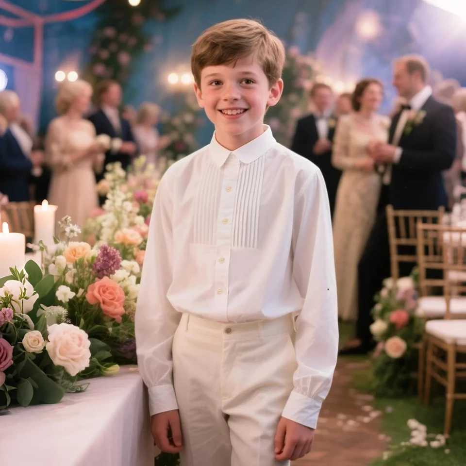 Shirt for Boys Oxford White Shirts Easter Church Birthday Wedding School Uniform Kids Gift Ceremony Formal Clothing X250806