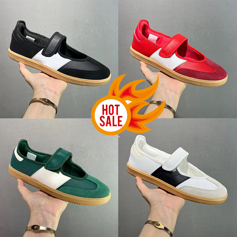 Classic Casual Mary Jane shoes Dress ballet flats for women leather fashion white black Scarlet Green gum ladies outdoor Low Heel Cut-Outs Round Toes Daily Outfit shoe