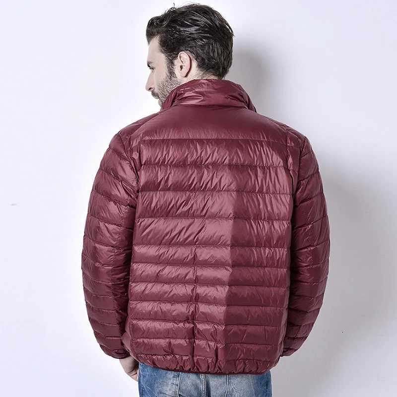Autumn Ultralight Thin Down Coat Men Goose Feather Large Size Casual Short Jacket Men Stand Collar Down Jacket Wholesale W250806