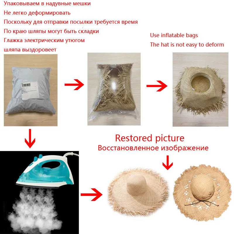 Natural Raffia Straw Hat Summer Hat Women Large Wide Brim Sun Protection Sun Hats Lady Gilrs Holiday Panama Beach Hat 250805