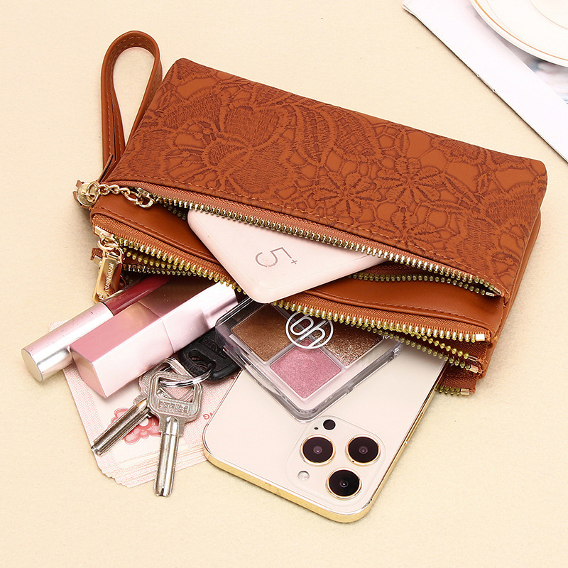 Women's Long Korean Version Embroidered Large Capacity Zipper Clutch Fashion Wallet