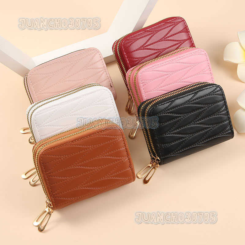 New Trendy Multi-card Slot Zipper Small Wallet Fashionable Large Capacity Card Holder Womens Mini Coin Purse H250806