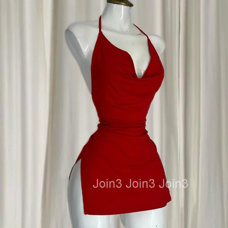 Backless Bandage Dress Sexy Girl Black V Neck Elegant Irregular Slim Sweet Korean Women Mini Dresses New Fashion Nightclub