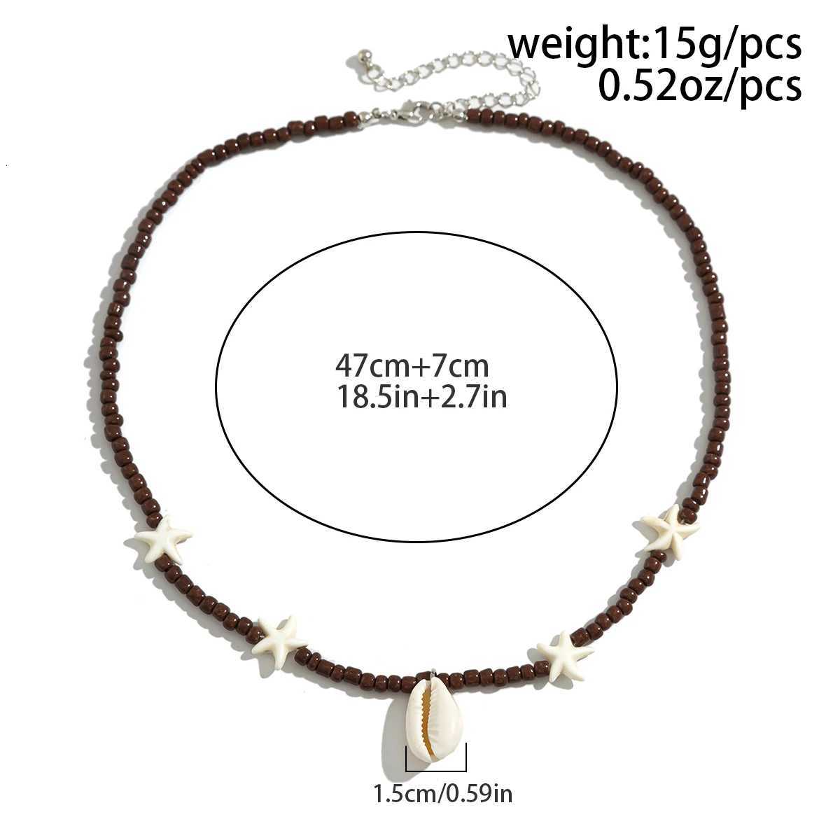 2025 Fashion Sea Starfish Necklace for Men Classic White Rice Beads Beaded Choker Necklace Mens Summer Beach Jewelry Y250805