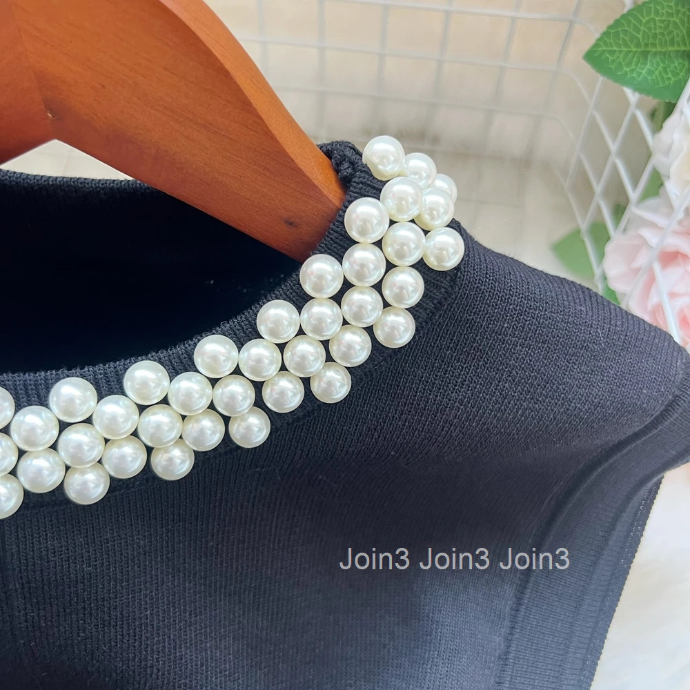 YuooMuoo Chic Fashion Elegant Patchwork Knitted Mermaid Dress Summer Women Pearls O-neck Wrap Hips Party Dress Vestidos