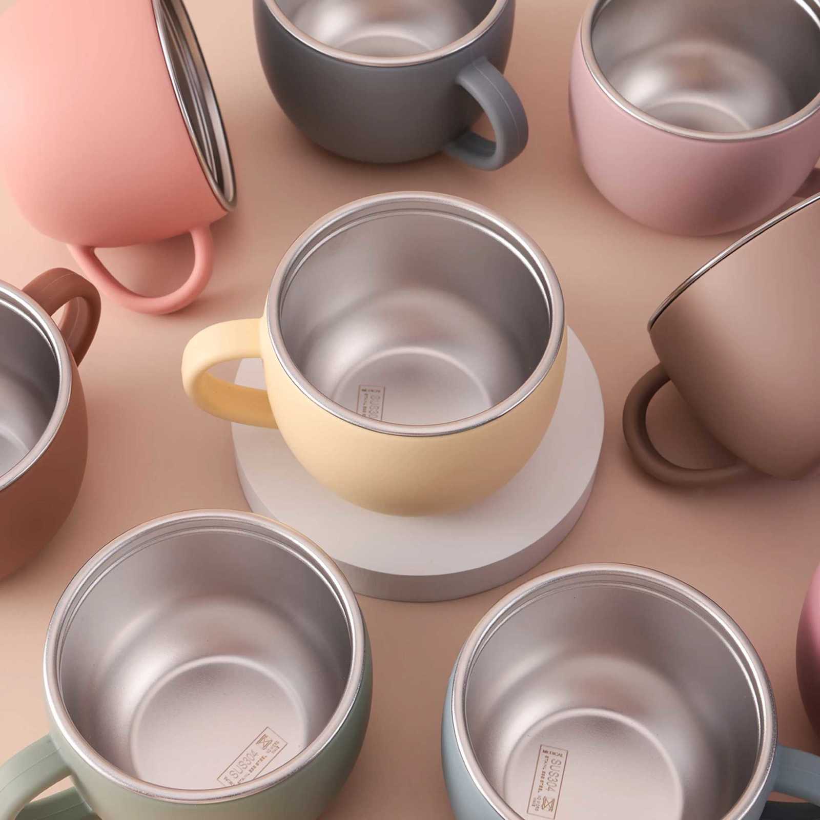 1PCS Baby Stainless Steel Water Cup Removable Silicone Feeding Cup BPA Free Single Handle Feeding Liquid Water Cup Baby Supplies X2508061